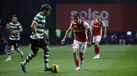 Os jogadores de Sp. Braga e Sporting em ação