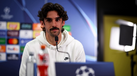 Francisco Trincão durante conferência de imprensa antes de um jogo na Champions