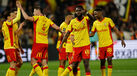 Jogadores do Lens a celebrar 