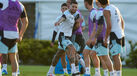 Treino da seleção argentina antes do jogo com a Mauritânia com Otamendi em destaque