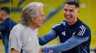 Jorge Jesus e Cristiano Ronaldo bem-dispostos