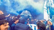 Adeptos do FC Porto apoiam a equipa na partida para Lisboa, onde irá defrontar o Benfica