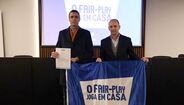 Nuno Almeida, vice-presidente do Conselho de Arbitragem da FPF, aqui ao lado de João Pedro Gomes, presidente da AF Algarve, é um dos embaixadores