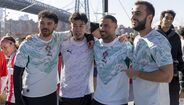 Equipa de futebol de Portugal comemora em Nova Iorque