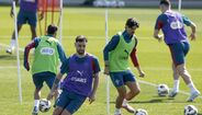 Bruno Fernandes durante o treino