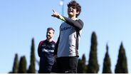 Os jogadores do Sporting em ação durante mais um treino orientado por Rui Borges