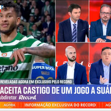 <![CDATA[ Sporting não deve recorrer do castigo de um jogo a Suárez: notícia revelada em direto no programa 'Record na Hora' ]]>