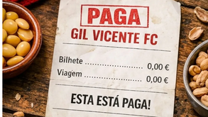 Gil Vicente oferece bilhete e viagem para jogo na Amadora