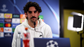 Francisco Trincão durante conferência de imprensa antes de um jogo na Champions