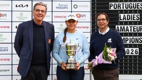 Louise Uma Landgraf (campeã), Pedro Nunes Pedro (pre. FPG) e Manuel Baltazar (Penina)