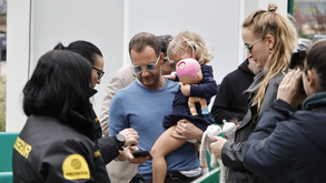 Frederico Varandas acompanhado pela família à chegada ao Pavilhão João Rocha