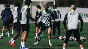 Jogadores do Sporting na prepatação para a receção ao Bodo/Glimt