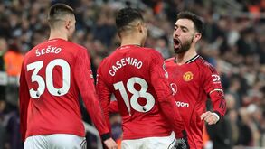 Bruno Fernandes festeja com Casemiro