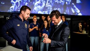 André Villas-Boas e o treinador da equipa de voleibol, Miguel Coelho