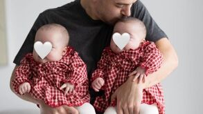 Pote com as filhas Belém e Benedita