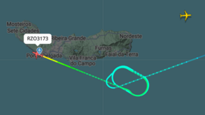 A rota do avião do Gil Vicente antes de aterrar em Ponta Delgada