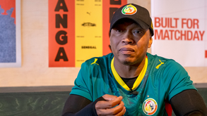 El-Hadji Diouf, ex-internacional senegalês, em entrevista a Record durante o evento da PUMA em Nova Iorque, nos EUA