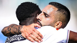 Jogadores do Torreense festejam triunfo frente ao Felgueiras