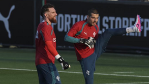 Ricardo Velho durante o treino da Seleção