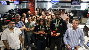 Agate de Sousa e Gerson Baldé na redação de Record