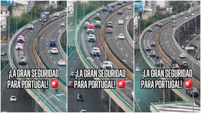 Mais de 30 veículos da polícia mexicana acompanharam a viagem do autocarro de Portugal rumo ao Estádio Azteca