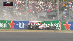 O momento em que Bearman se despistou ao tentar ultrapassar Colapinto durante o GP do Japão