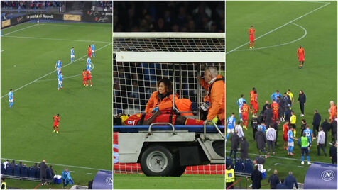 Enorme susto no Nápoles-Lecce: Lameck Banda sente-se mal no relvado e sai de maca
