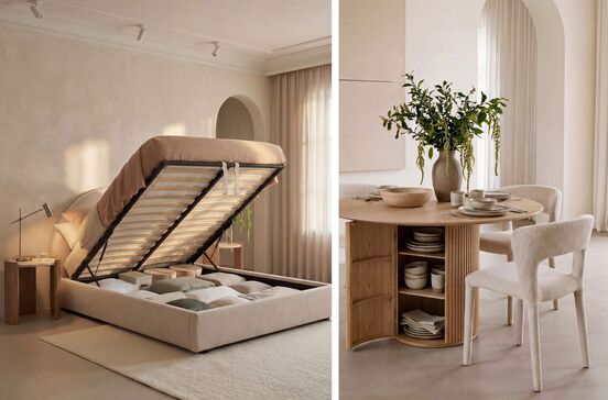 Mobiliário multifuncional Klast otimiza espaços pequenos com arrumação e design elegante