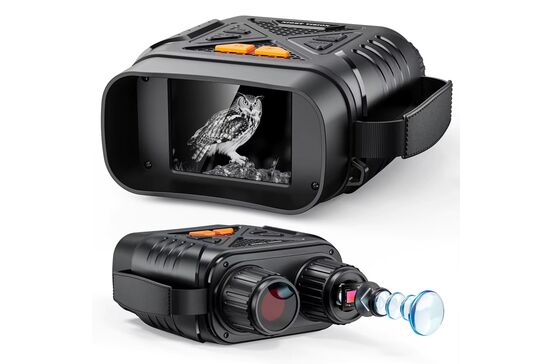Binóculos digitais com visão noturna, zoom 10x e alcance até 800 metros