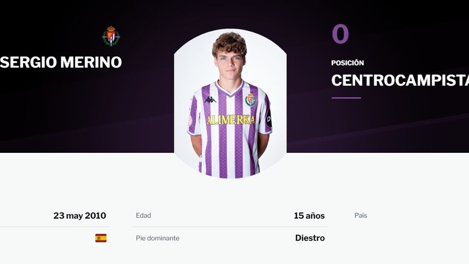 Sergio Merino, jovem promessa do Valladolid, cobiçado por Real Madrid e Barcelona