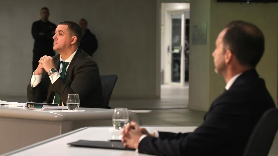 Bruno Sorreluz e Frederico Varandas no debate na Sporting TV