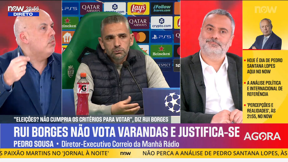 Sérgio Krithinas, Rafael Soares e Pedro Sousa em análise no programa 'Record na Hora' no Now