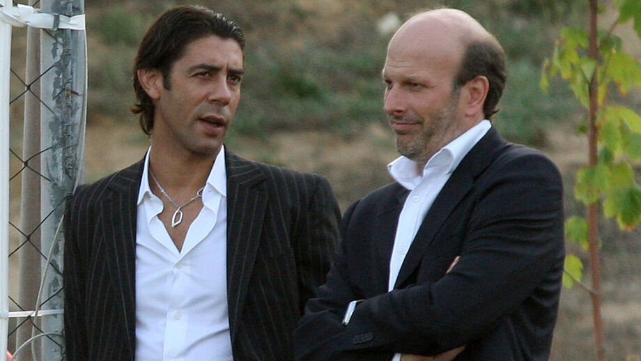Em 2008, no Seixal, o então diretor desportivo do Benfica, Rui Costa, com João Gabriel (na altura, diretor de comunicação)