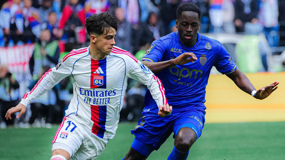 Afonso Moreira durante o Lyon-Monaco