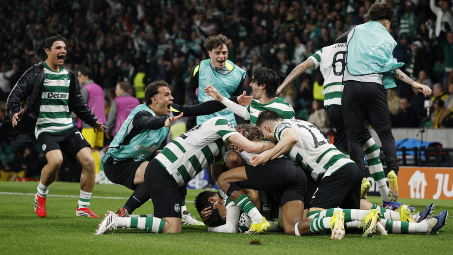 Jogadores do Sporting festejam vitória histórica sobre o Bodo/Glimt na Liga dos Campeões