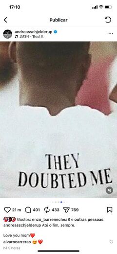 Andreas Schjelderup partilha mensagem sobre superação: 'Eles duvidaram de mim.'