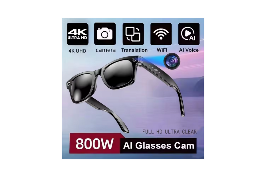 Óculos com gravação 4k e repodução de música