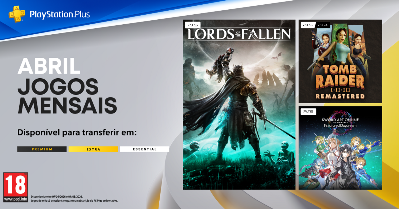 Jogos de abril na Playstation Plus: Lords of the Fallen, Tomb Raider e Sword Art Online