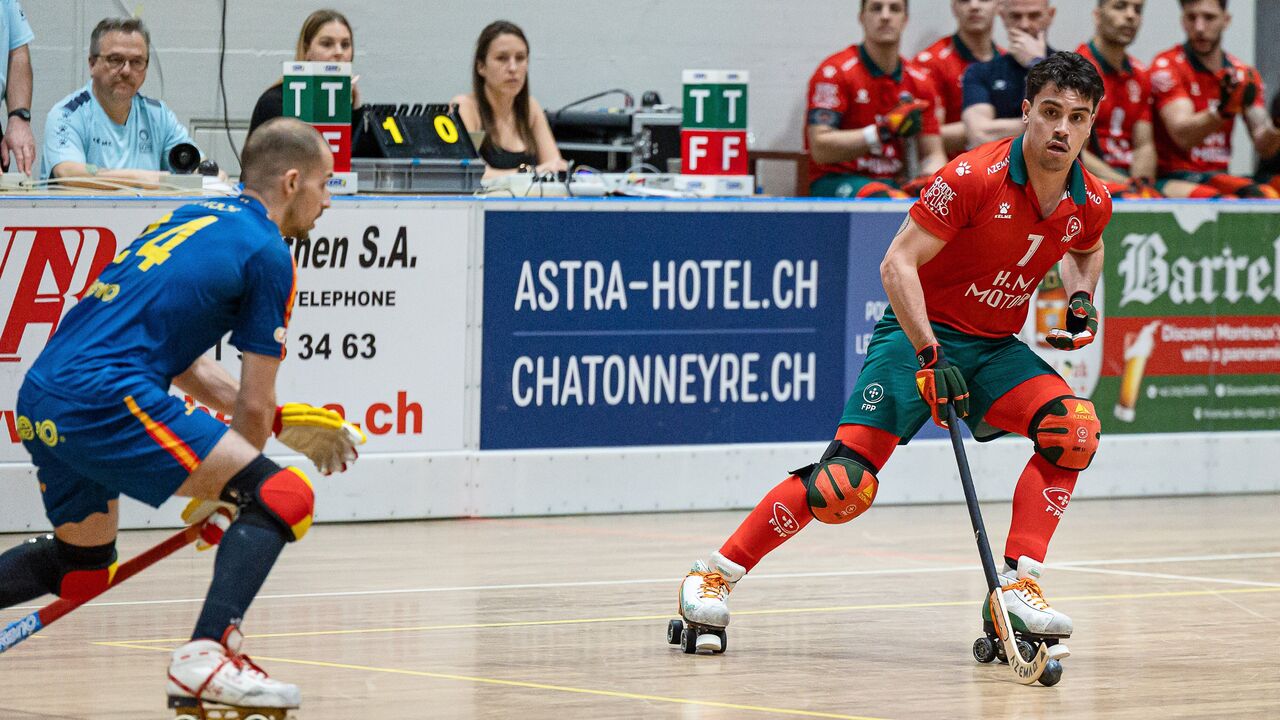 Jogo de hóquei em patins entre Portugal e Espanha