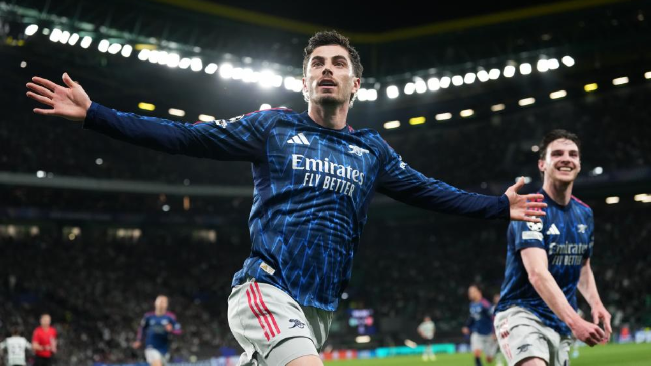 Havertz festeja golo pelo Arsenal em Alvalade