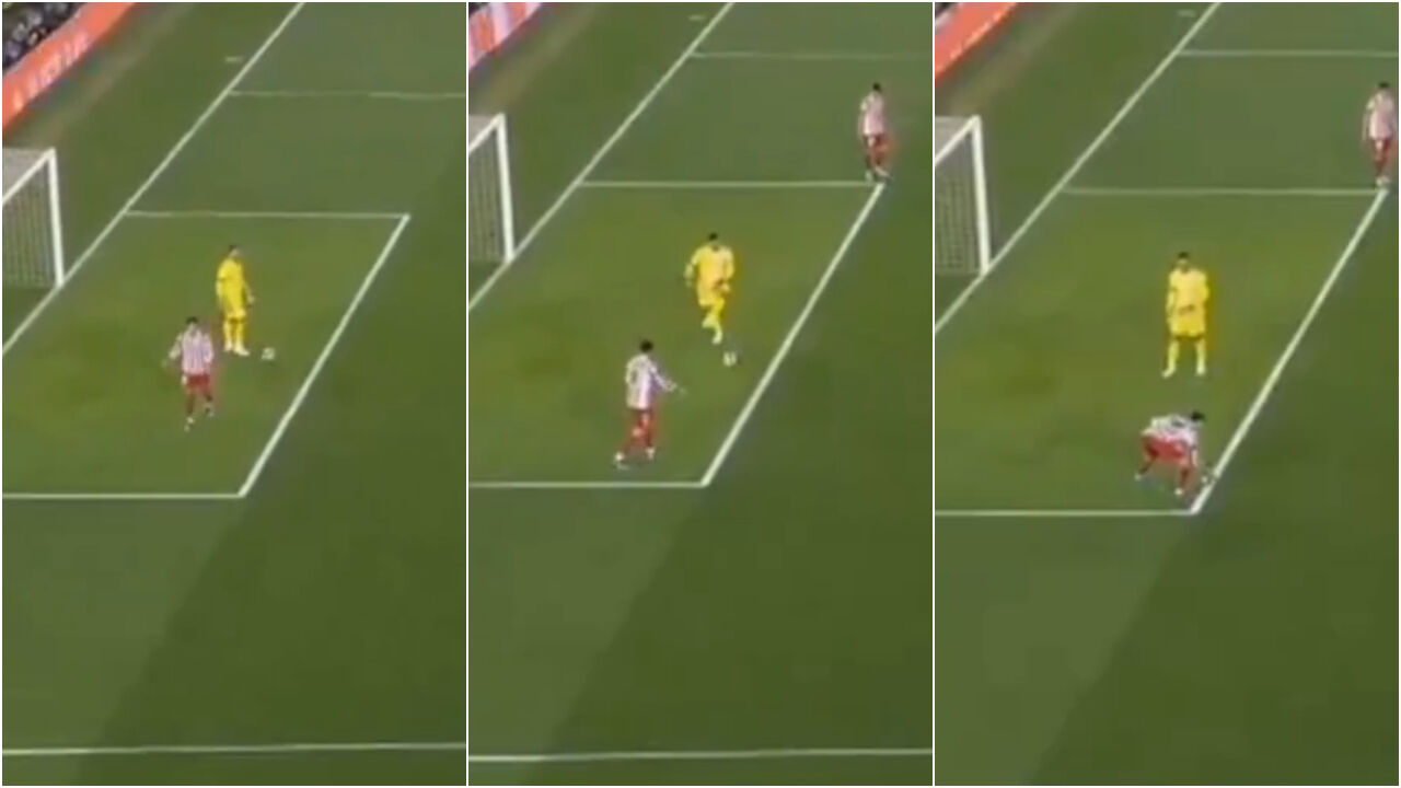 O momento do lance polémico no Barcelona-At. Madrid