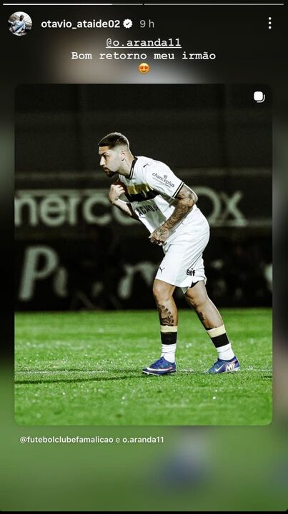 O story partilhado por Otávio neste sábado