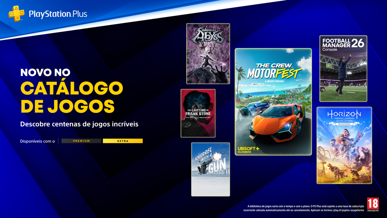 Novidades no catálogo de jogos PlayStation Plus, com centenas de jogos incríveis