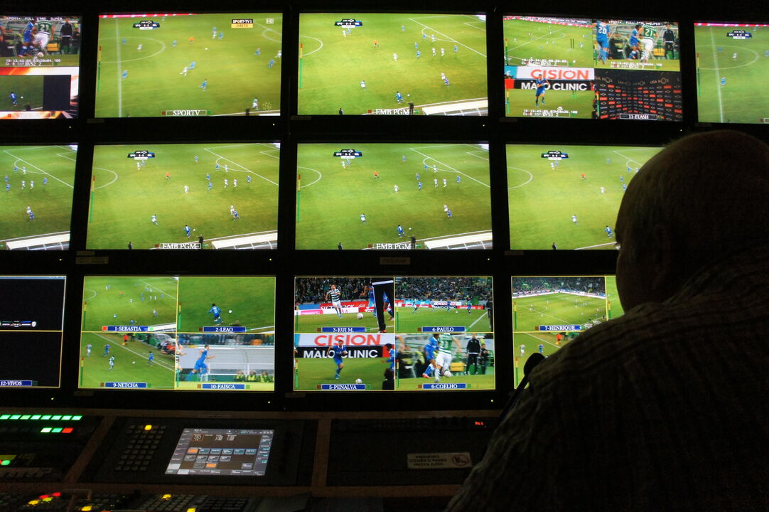 Vários planos dos jogos de futebol