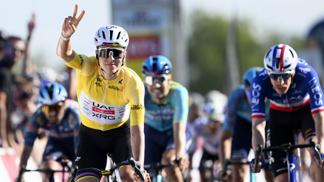 Pogacar vence etapa da Volta à Romandia, superando Godon no sprint