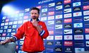 Diego Simeone na conferência de imprensa do Atlético de Madrid