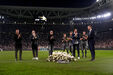 Barzagli, Buffon, Chiellini e Bonucci foram ao Allianz homenagear Manninger