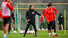 Marie-Louise Eta durante o seu primeiro treino ao comando do Union Berlin