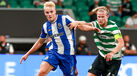 Froholdt (FC Porto) e Hjulmand (Sporting) em ação