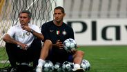 José Mourinho e Marco Materazzi num treino do Inter de Milão